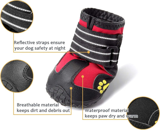 Waterproof Reflective Dog Boots with Anti-Slip Soles đļđĨžâ¨