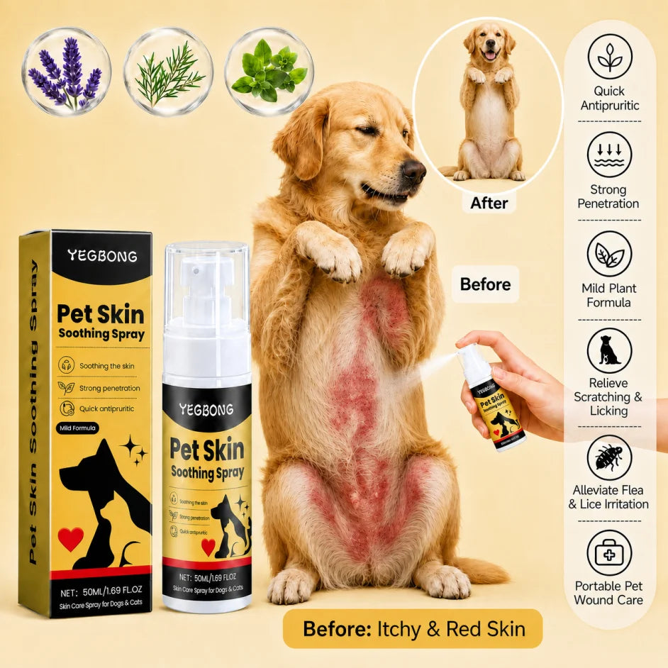 🛡️ Pet Skin Care Spray Flea & Itch Relief