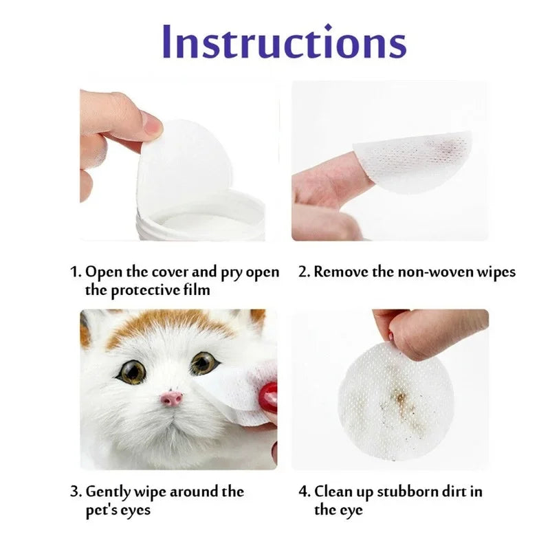 130PCS Pet Eye Cleaning Wipes & Tear Stain Remover 🐶🐱✨🧼