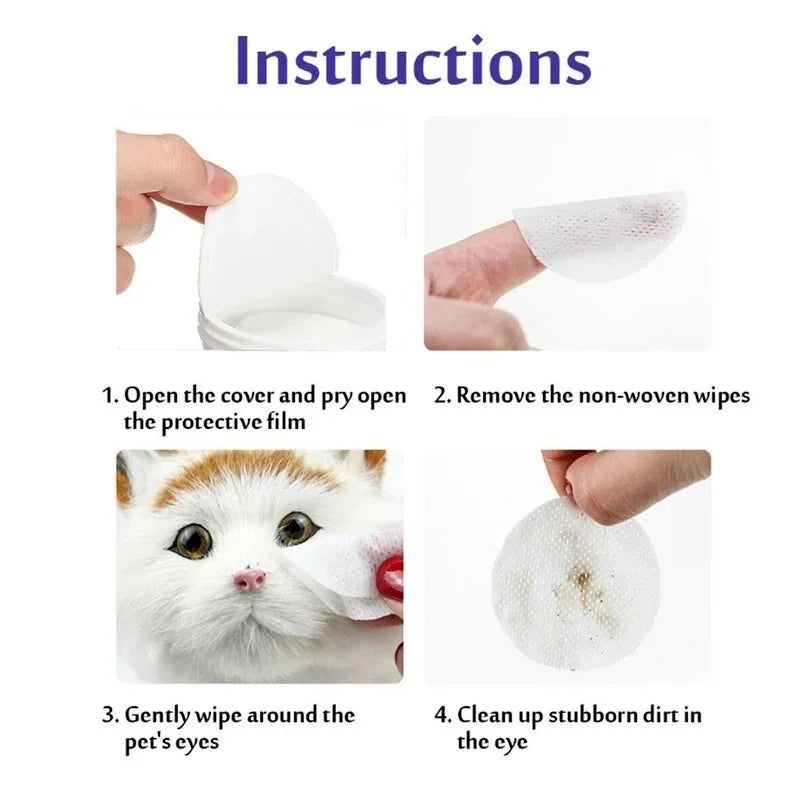 130PCS Pet Eye Cleaning Wipes & Tear Stain Remover 🐶🐱✨🧼