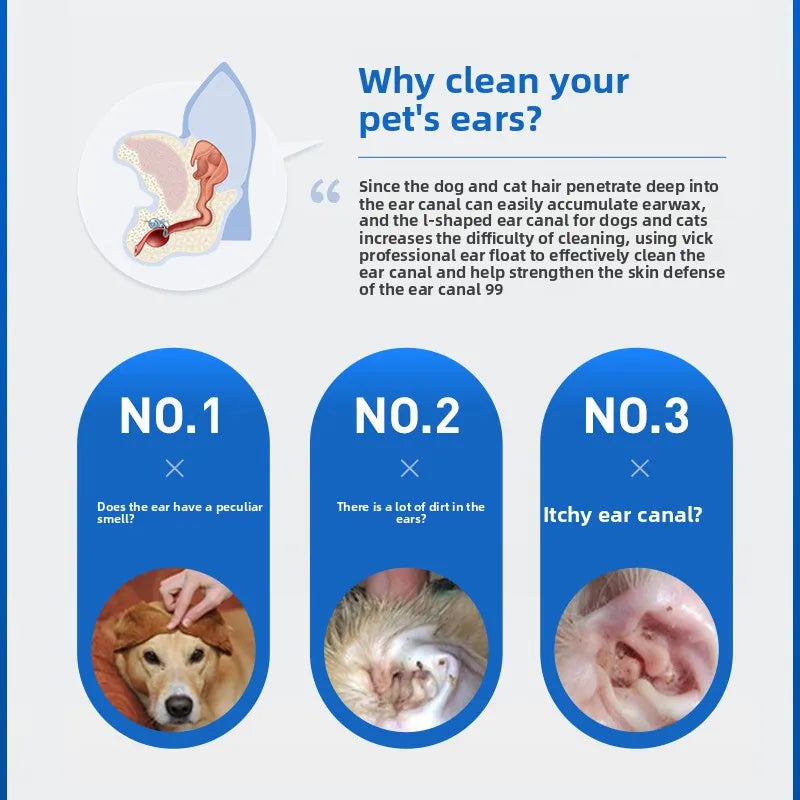 🐾 PETCLEAR Ear Cleaner for Dogs & Cats 60ml
