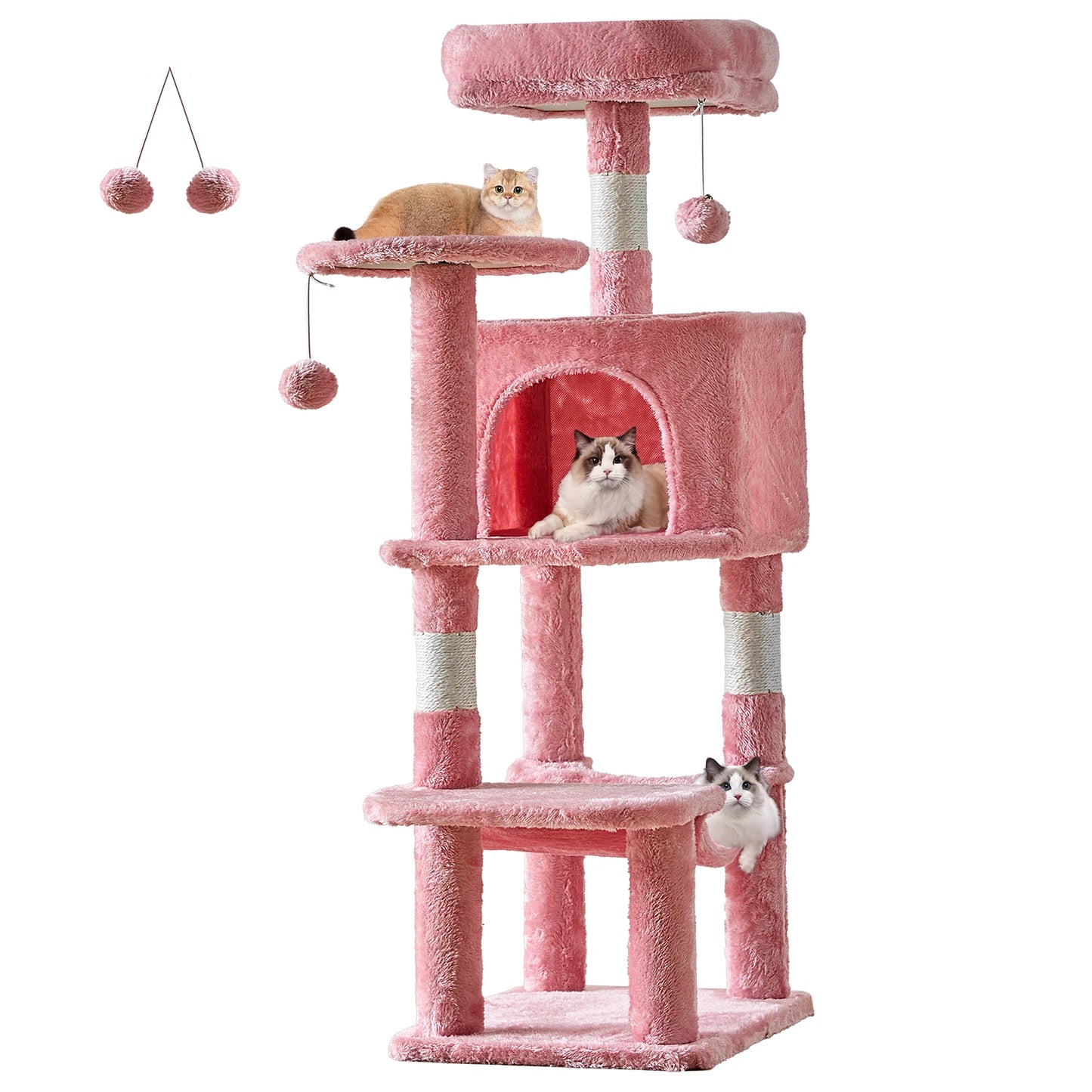 44" Tall Multi-Cat Tree & Climbing Tower 🐱🌳✨