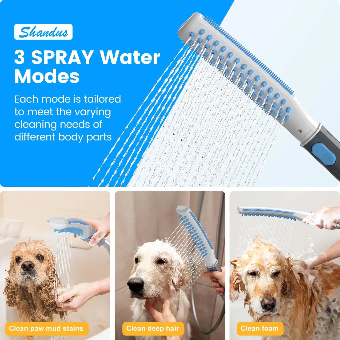 Professional Pet Shower Head & Grooming Wand 🐶🐱🚿✨