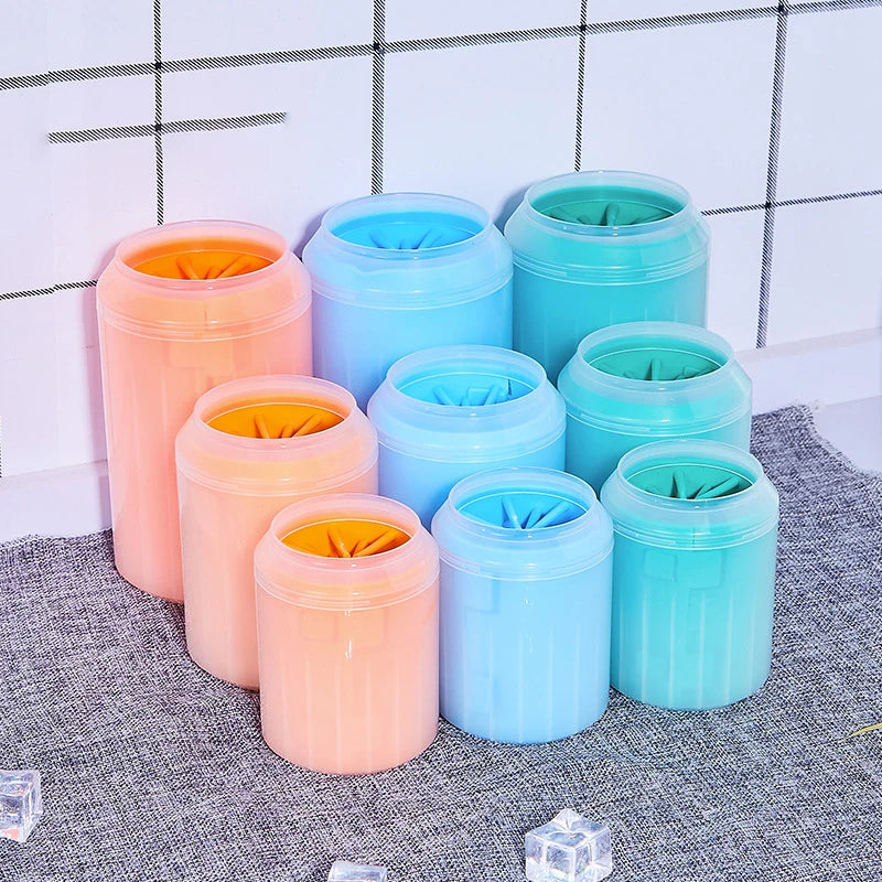 Portable Dog Paw Cleaner Cup with Soft Silicone Brush 🐶🐾✨