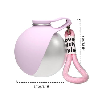 Dog Water Bottle with Removable Silicone Bowl – 285ml 🐶💧🐾✨