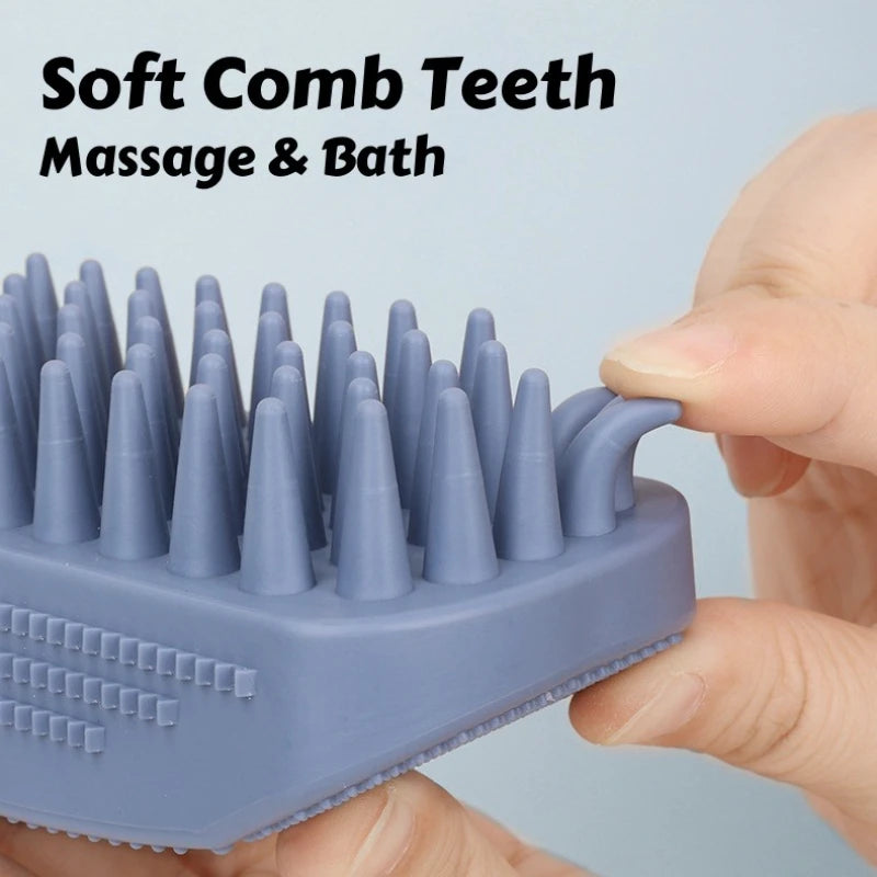 3-Head Silicone Pet Bath & Massage Brush 🐶🐱🛁✨