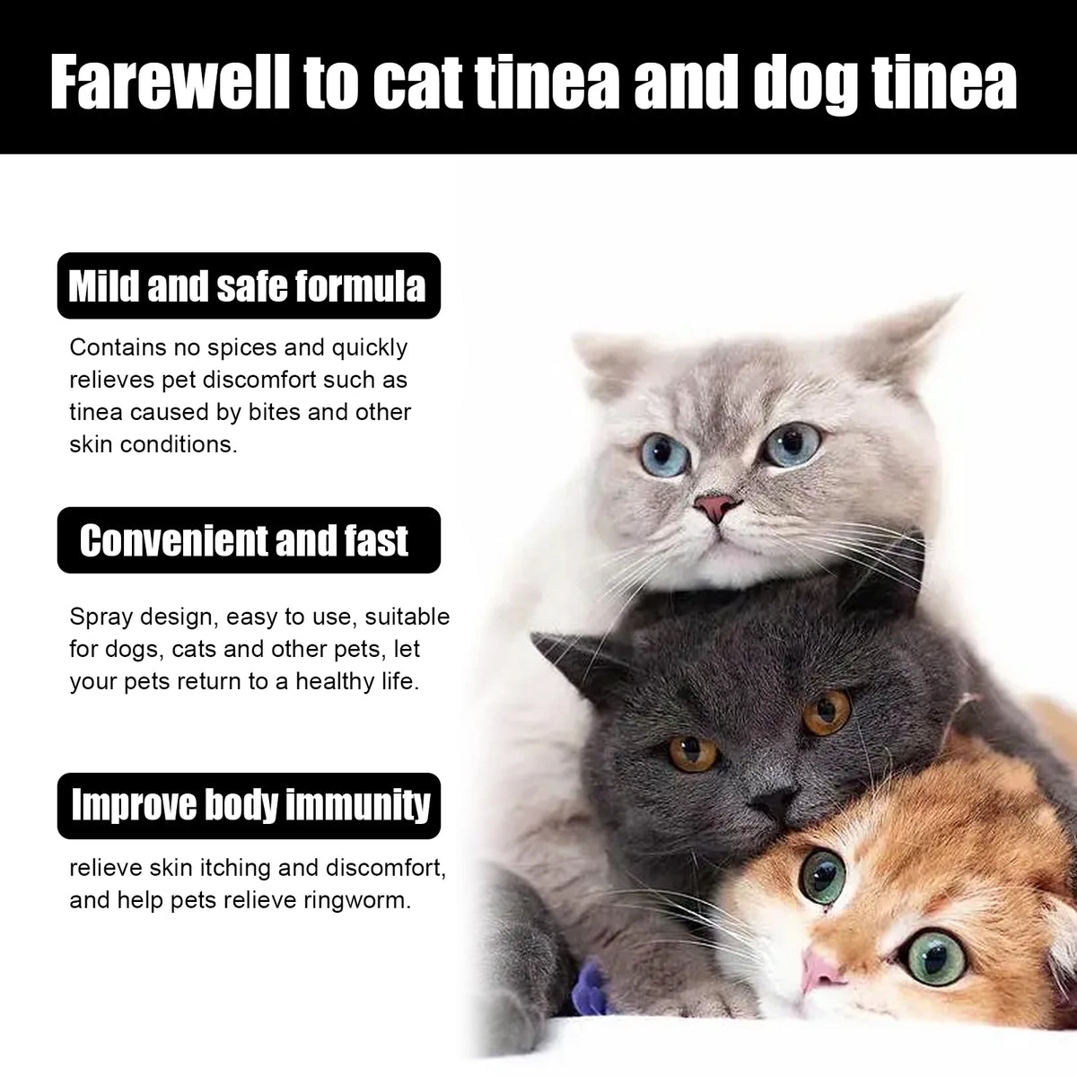 🐱 Cat Ringworm Spray Anti Itch Mite Removal