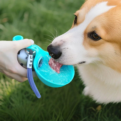 Dog Water Bottle with Removable Silicone Bowl – 285ml 🐶💧🐾✨