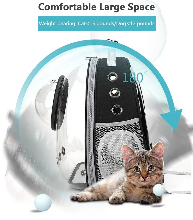Portable Transparent Bubble Pet Carrier Backpack 🐱🎒✨