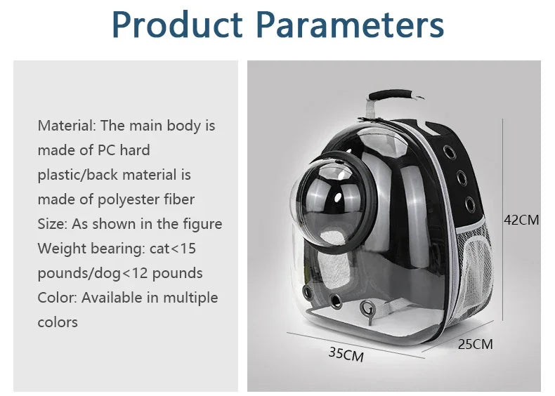Portable Transparent Bubble Pet Carrier Backpack 🐱🎒✨