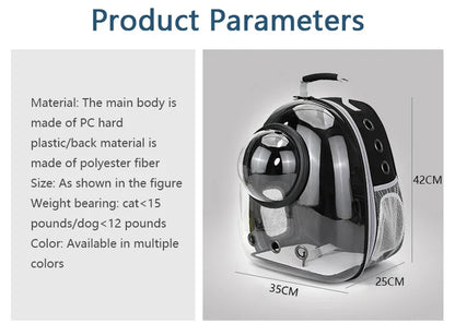 Portable Transparent Bubble Pet Carrier Backpack 🐱🎒✨