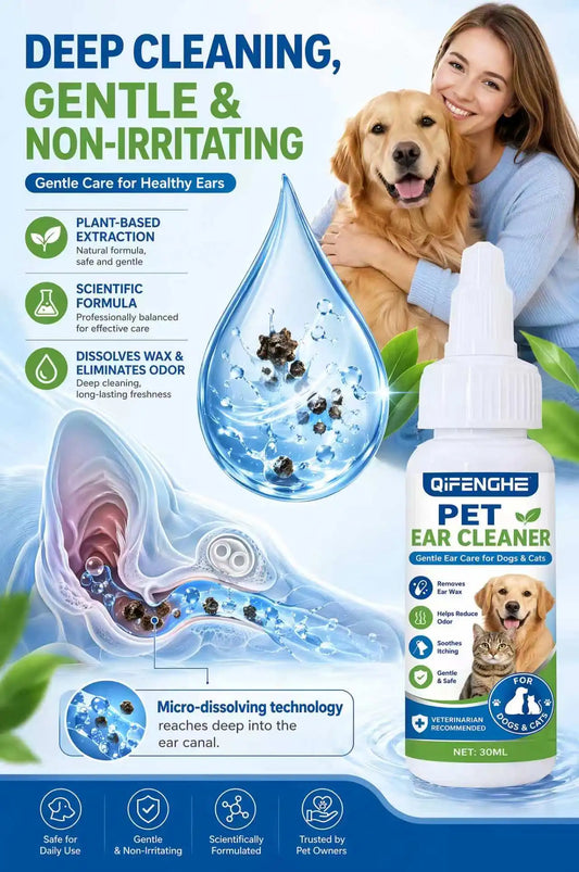 💧 Pet Ear Cleaner Drops 30ml for Dogs & Cats