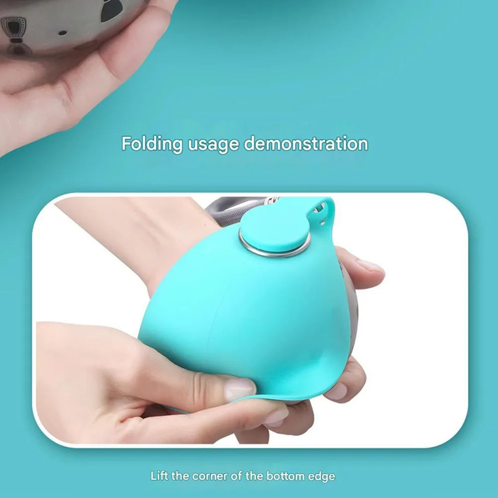 Dog Water Bottle with Removable Silicone Bowl – 285ml 🐶💧🐾✨