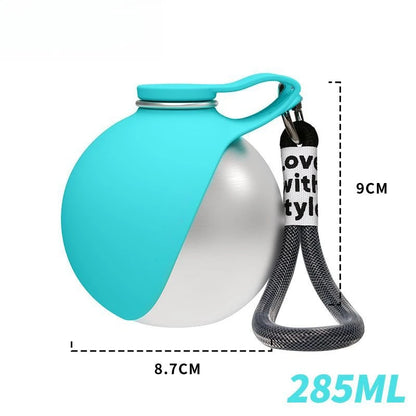 Dog Water Bottle with Removable Silicone Bowl – 285ml 🐶💧🐾✨