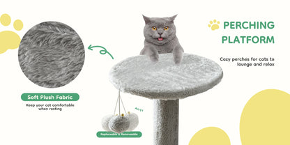 44" Tall Multi-Cat Tree & Climbing Tower 🐱🌳✨