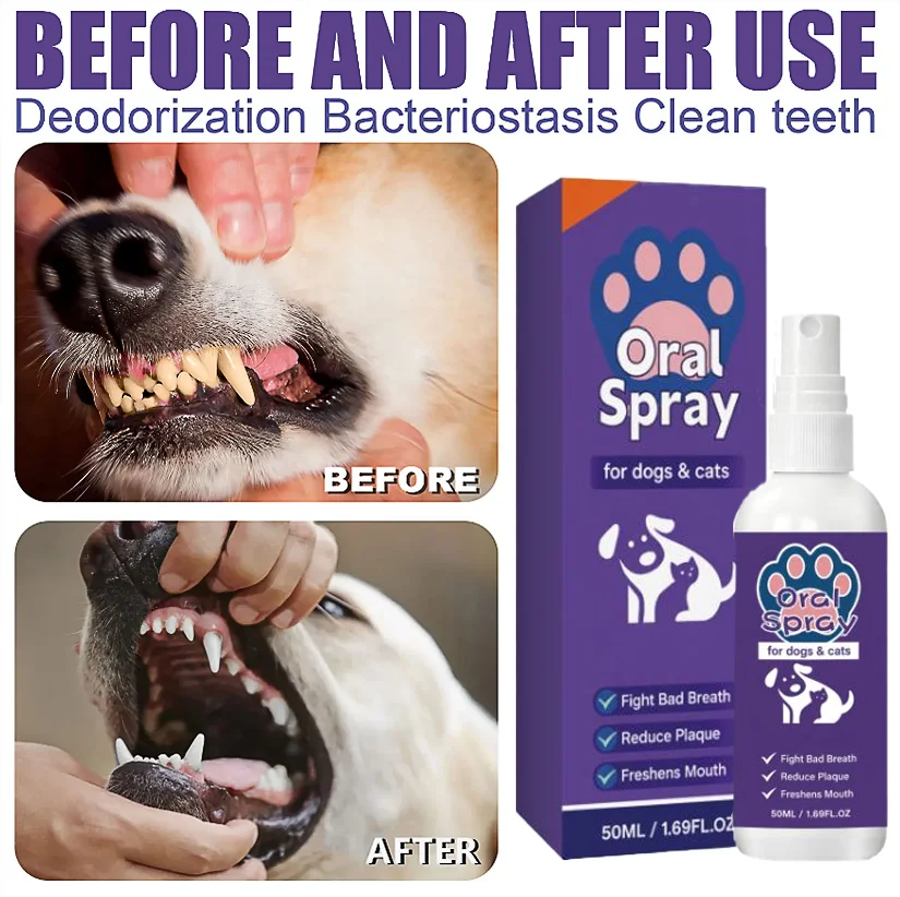 🦷 Pet Oral Hygiene Spray 30ml Tartar & Plaque