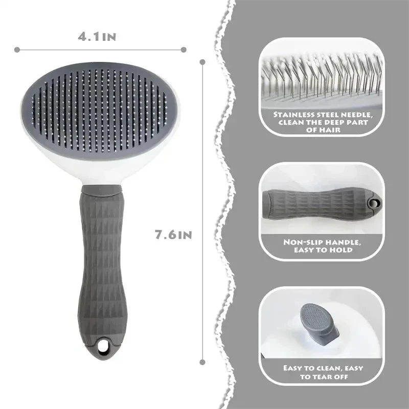 Self-Cleaning Pet Grooming Brush for Dogs & Cats 🐶🐱🪮✨ petbloomstore