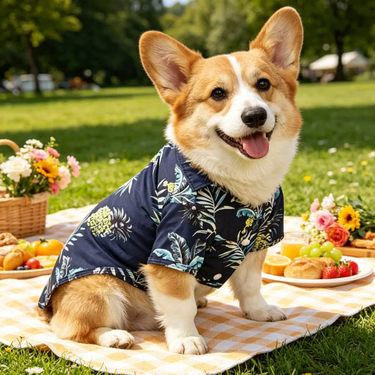 Hawaiian Pineapple Pet T-Shirt 🍍🐶🐱☀️