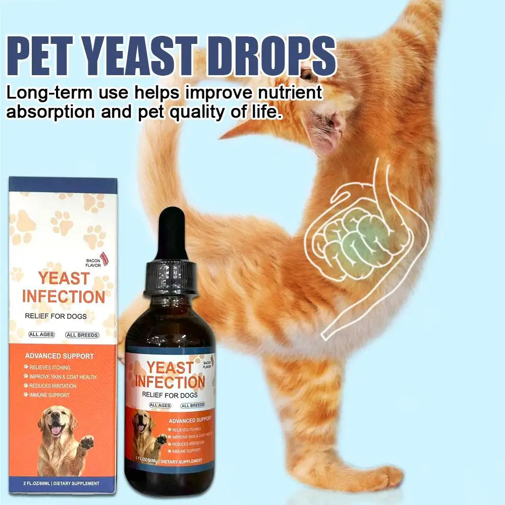 💊 Pet Yeast Drops for Dogs & Cats 60ml Gut Health