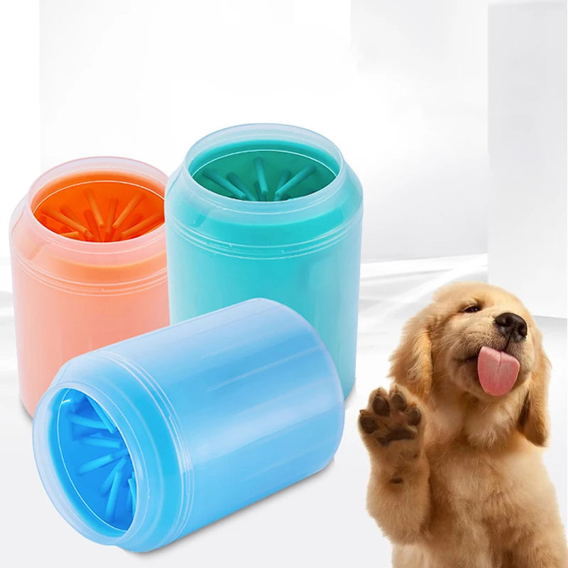 Portable Dog Paw Cleaner Cup with Soft Silicone Brush 🐶🐾✨
