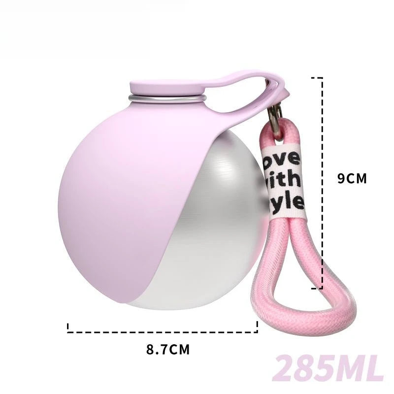 Dog Water Bottle with Removable Silicone Bowl – 285ml 🐶💧🐾✨
