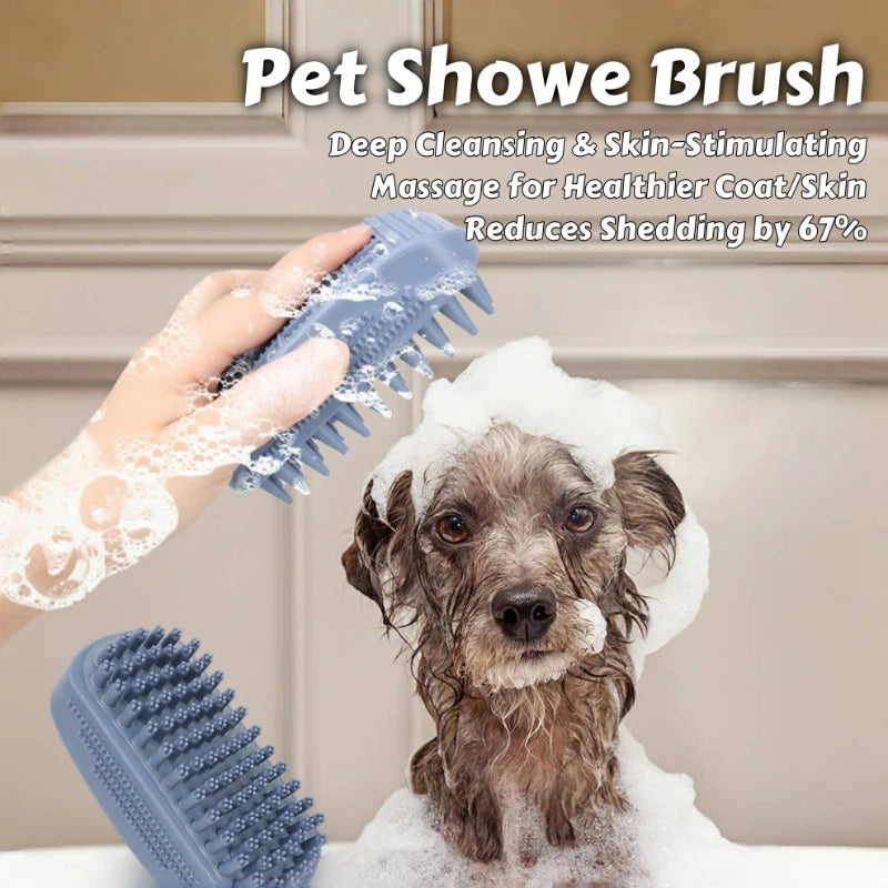 3-Head Silicone Pet Bath & Massage Brush 🐶🐱🛁✨