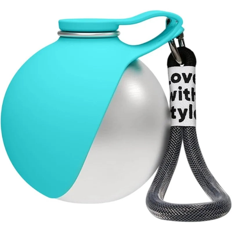Dog Water Bottle with Removable Silicone Bowl – 285ml 🐶💧🐾✨