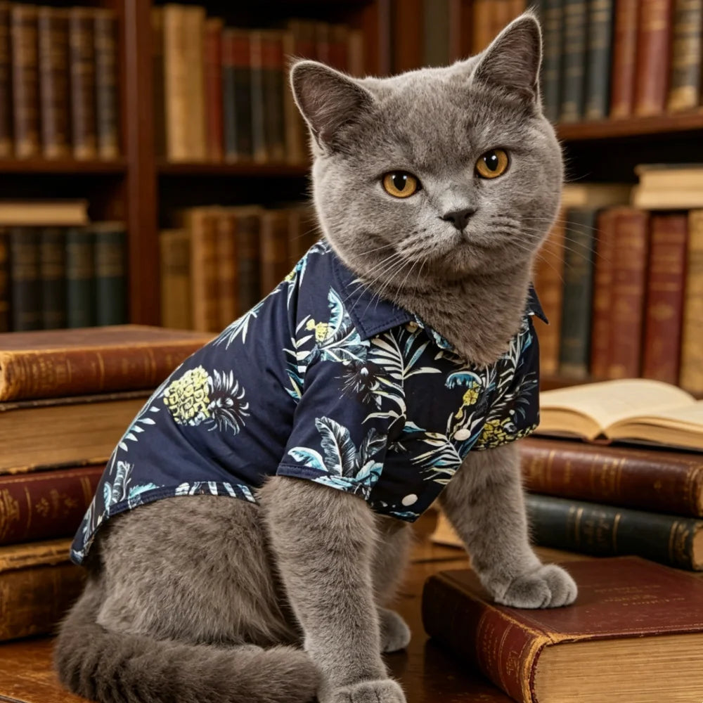 Hawaiian Pineapple Pet T-Shirt 🍍🐶🐱☀️