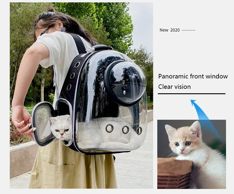 Portable Bubble Backpack for Cats & Small Pets