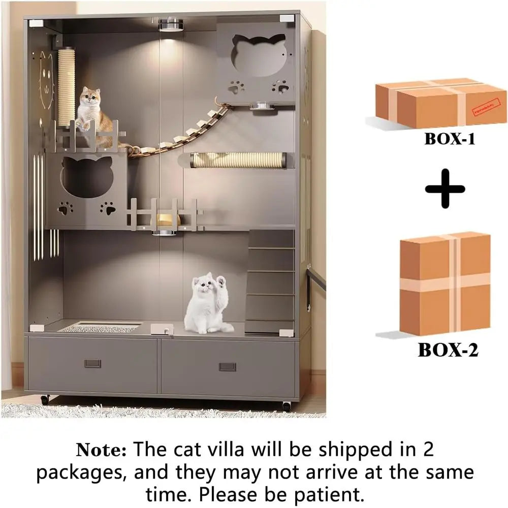Large Wooden Cat House & Outdoor Enclosure 🐱🏡✨