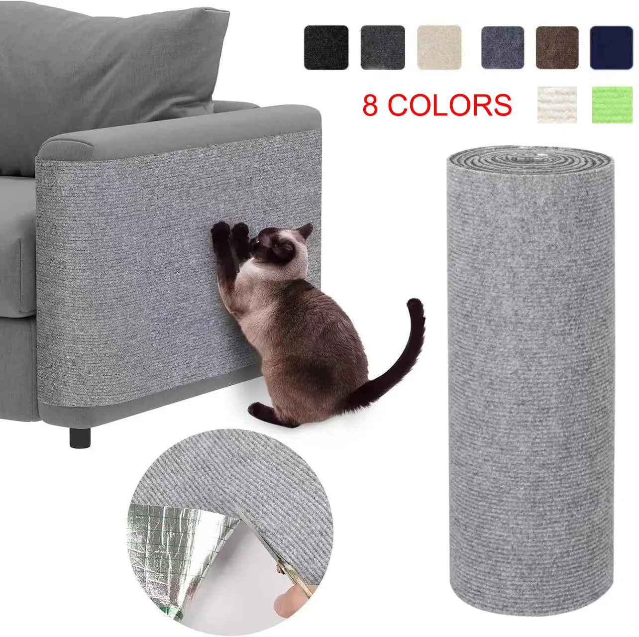 Self-Adhesive Cat Scratching Mat & Furniture Protector 🐱🛋️✨
