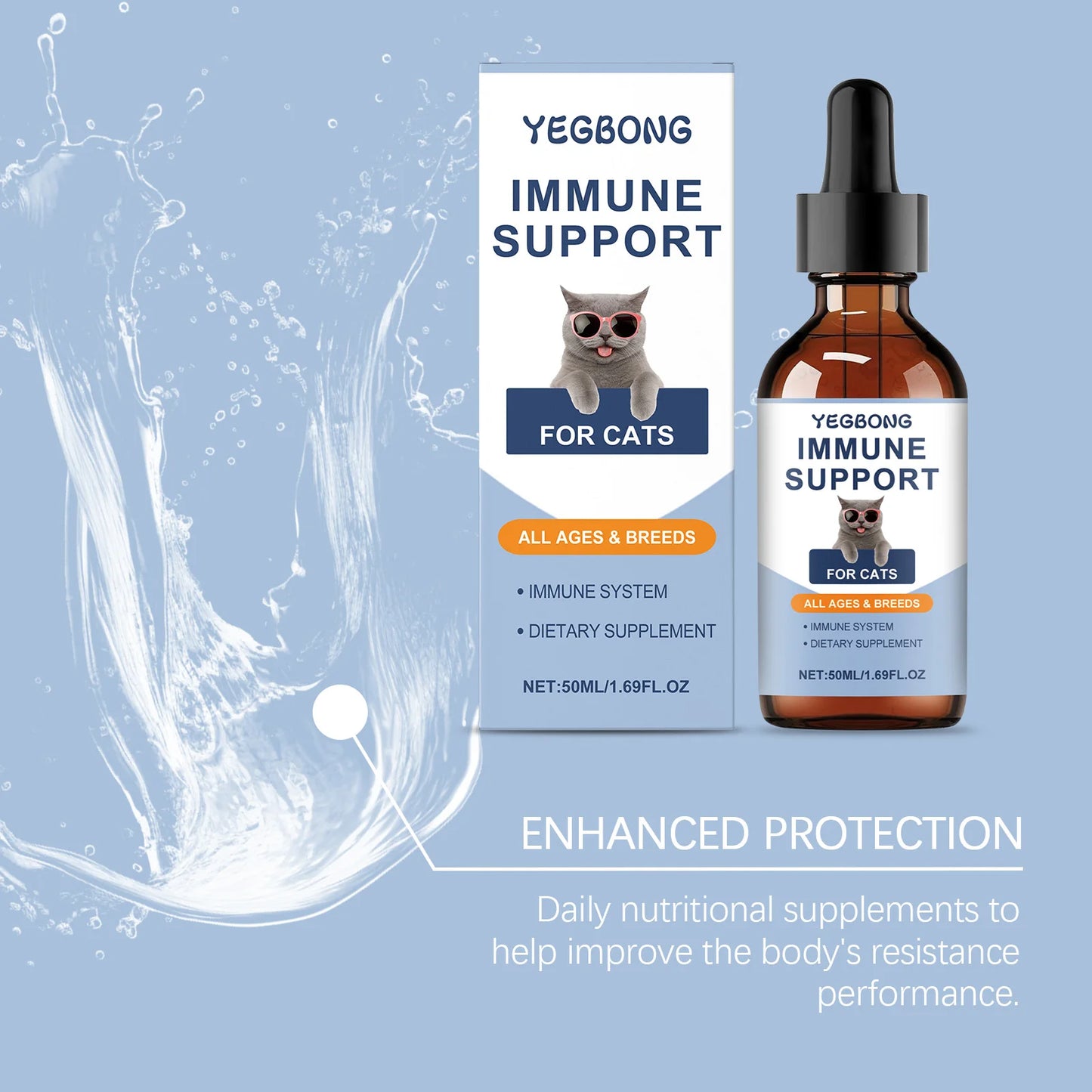 Cat Vitamin Care Drops – 50ml Daily Nutrition Supplement 🐱💧✨