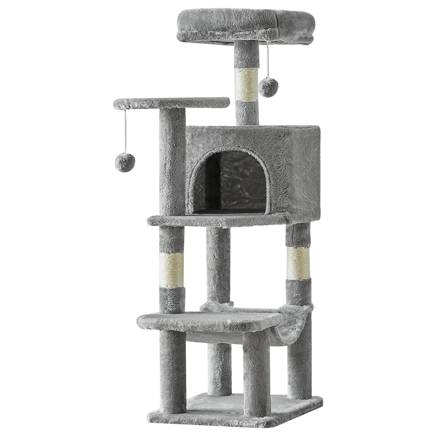44" Tall Multi-Cat Tree & Climbing Tower 🐱🌳✨