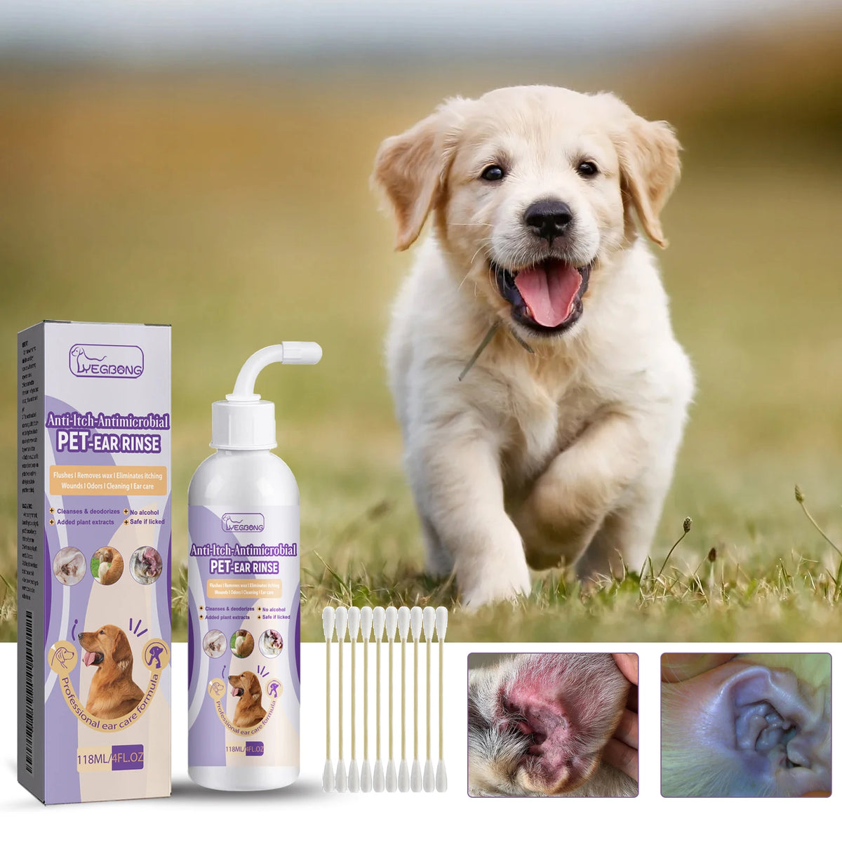 🐾 Pet Ear Drops 118ml Yeast, Mite & Wax Control