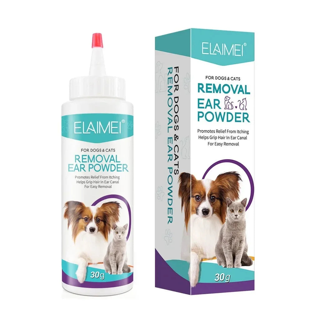 🐾 Pet Ear Powder for Dogs & Cats Hair Removal