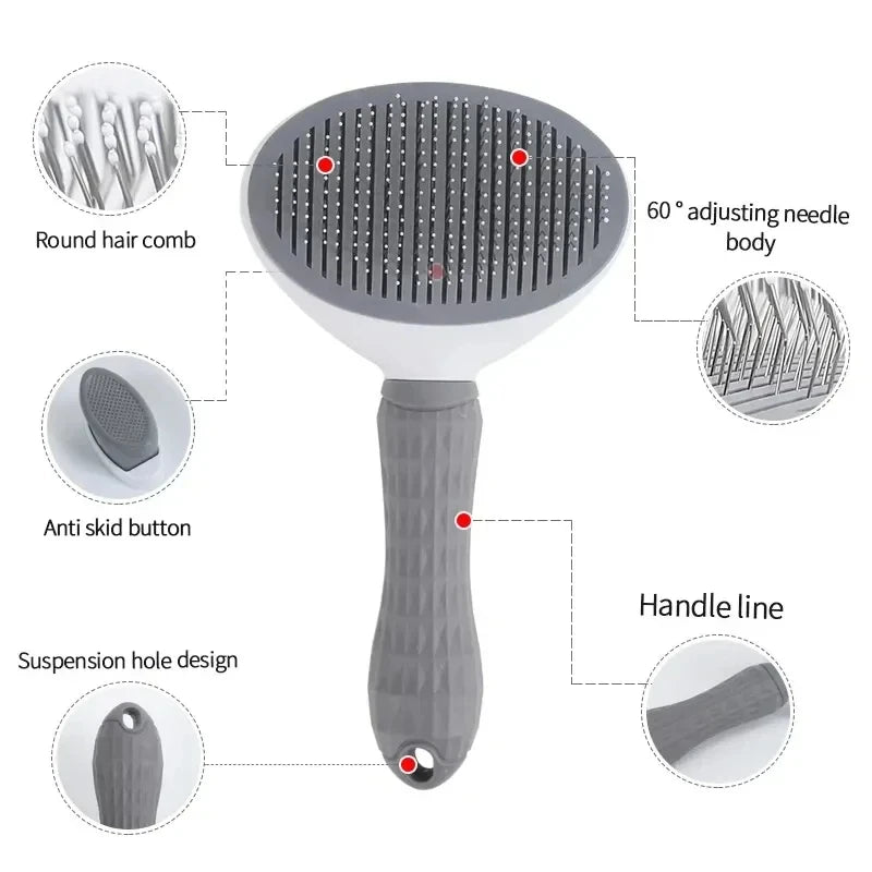 Self-Cleaning Pet Grooming Brush for Dogs & Cats 🐶🐱🪮✨ petbloomstore